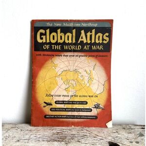 Vintage Global Atlas of the World at War WWII Maps 1940s No 674